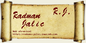 Radman Jalić vizit kartica